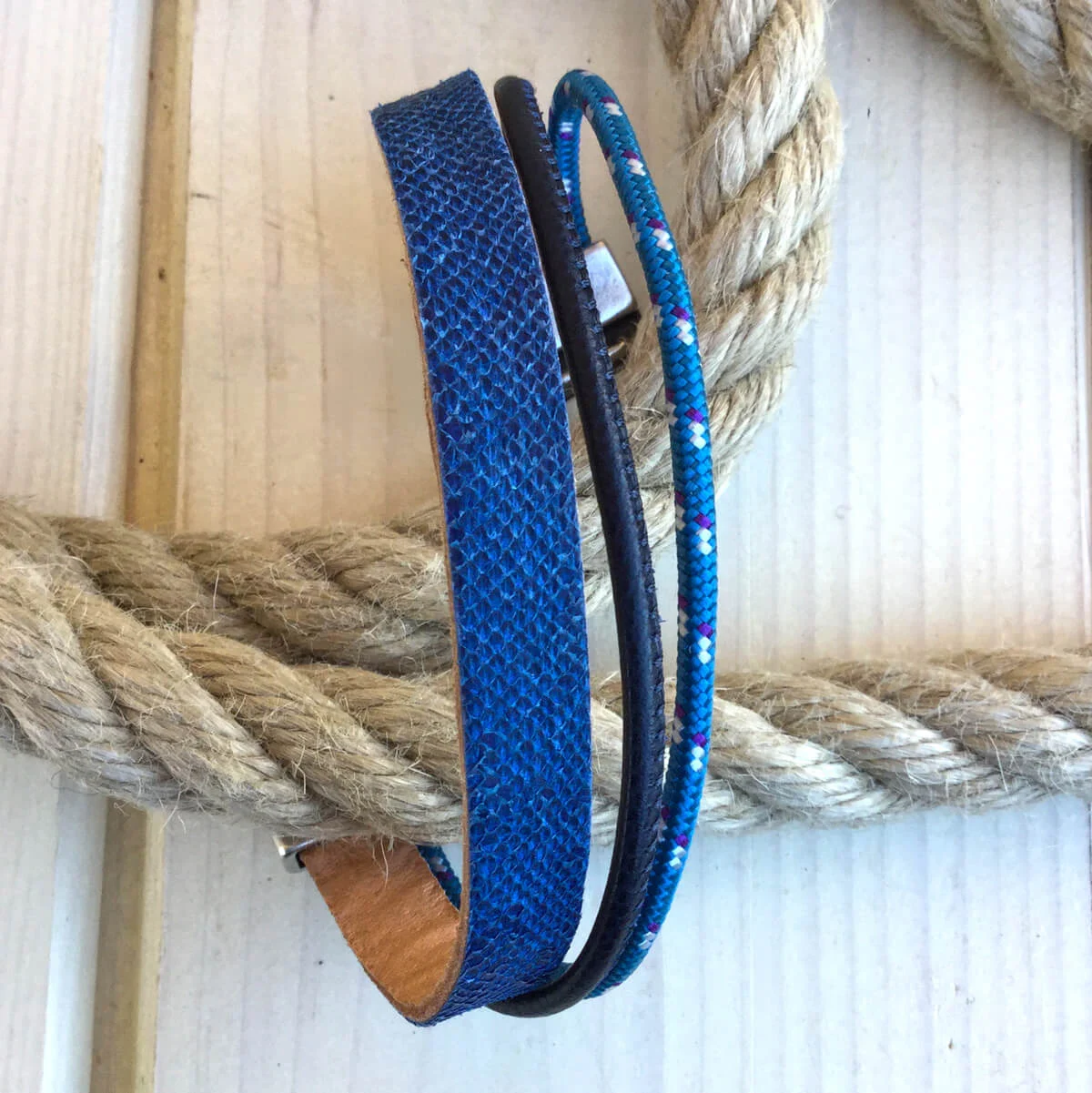 Bracciale Nautica uomo 21 cm blu