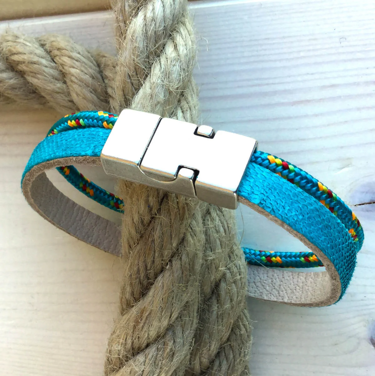 Bracciale Nautica donna 19 cm celeste